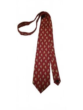 Fabio Silk Couture Red Tie with Banana Print